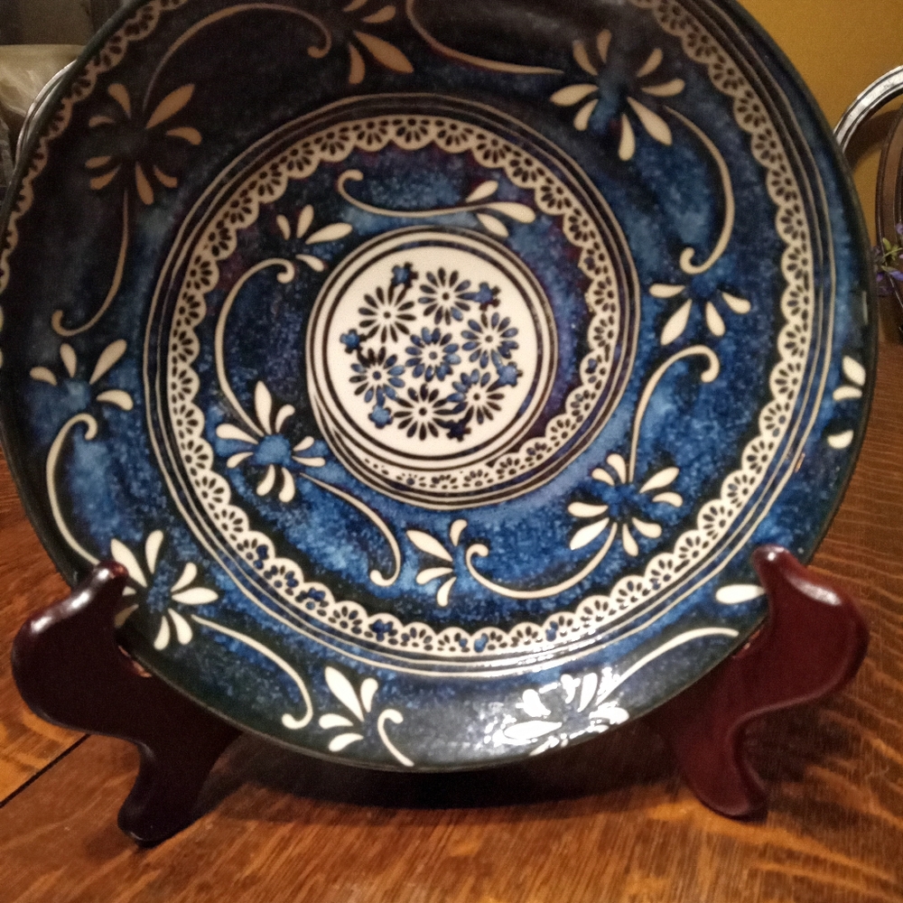 Minoru Touki Cobalt Swirl Pattern Bowl